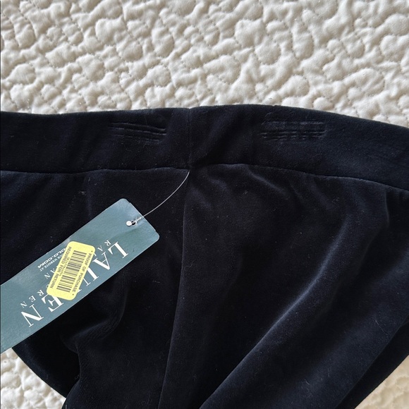 New Ralph Lauren Plus Size Wide Leg Luxury Black Velvet Pants Elastic Waist 2X - Picture 9 of 10